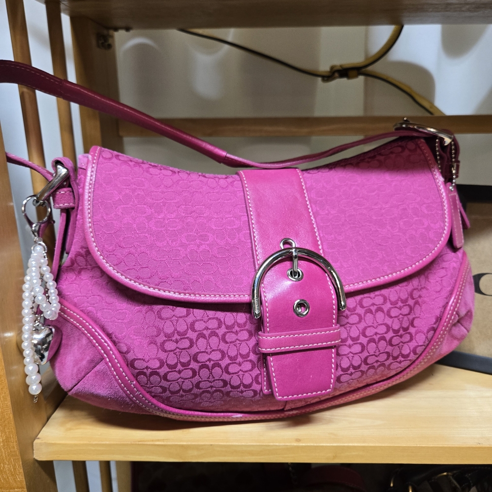 Y2K Coach Monogram Large Soho With Suede Accents